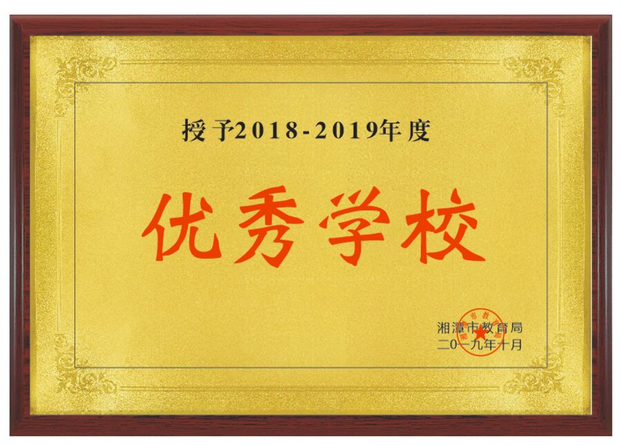 优秀学校 2018-2019 铜牌